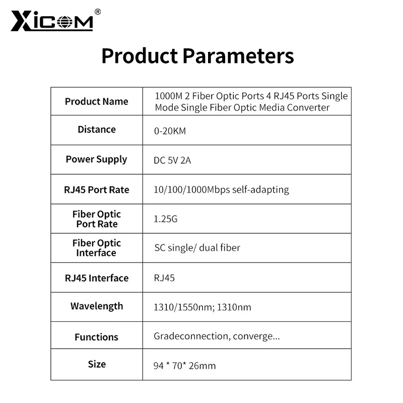 2/4 Uds interruptor de fibra Gigabit 1,25G placa PCBA SC 2F4E placa metro fibra monomodo convertidor óptico interruptor Ethernet 10/100/1000M - imagen 3