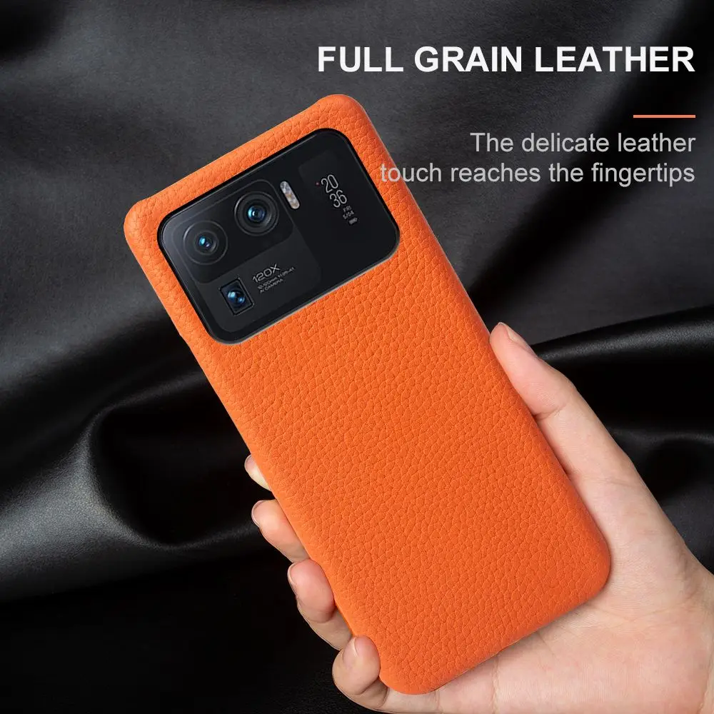 Funda de teléfono de negocios para Xiaomi15 Pro 11TPro 11Lite 10T 13 textura de lichi funda trasera de cuero genuino Etui Coque Fundas a prueba de golpes - imagen 5