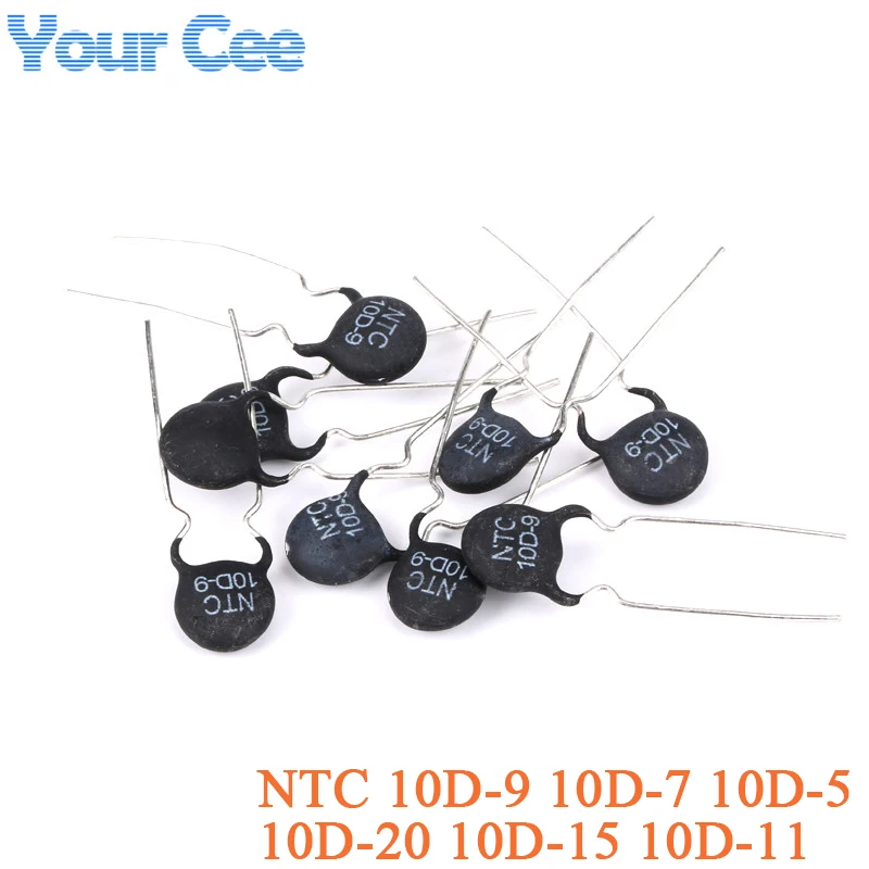 Resistencia Térmica de Termistor NTC, 20 piezas, 10D-9, 10D-7, 10D-5, 10D-20, 10D-15, 10D-11, 10D9