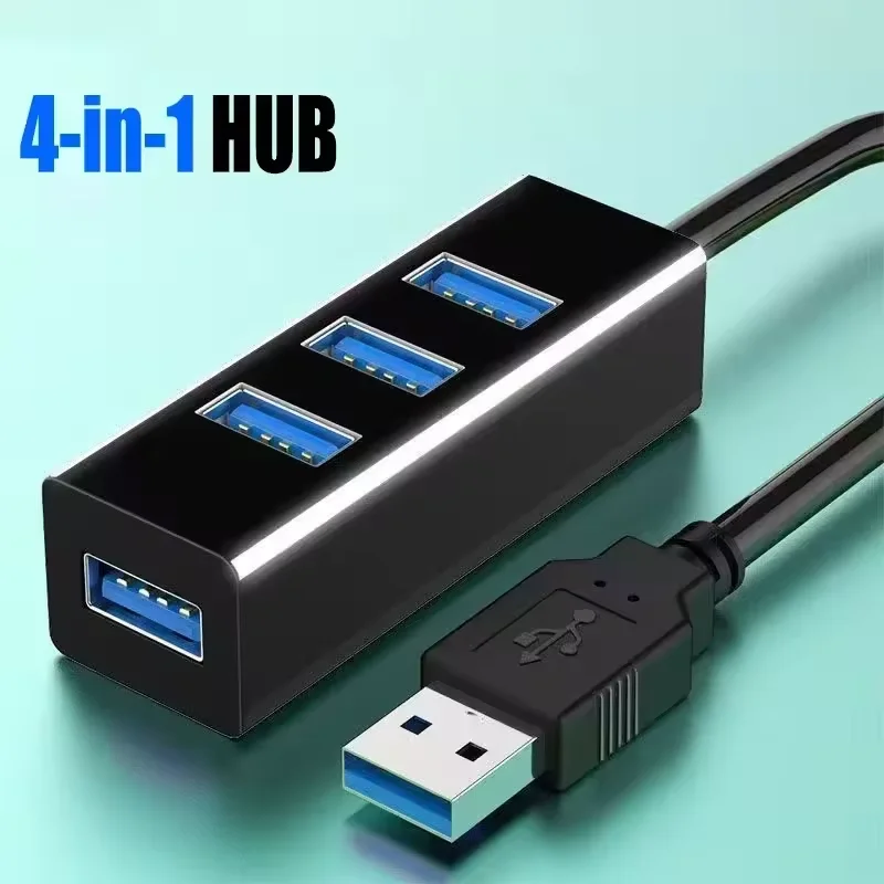 Hub USB 2,0 Hub de alta velocidad, divisor de Cable USB de 4 puertos, Cables de extensión de cargador, adaptador divisor USB para accesorios de ordenador PC