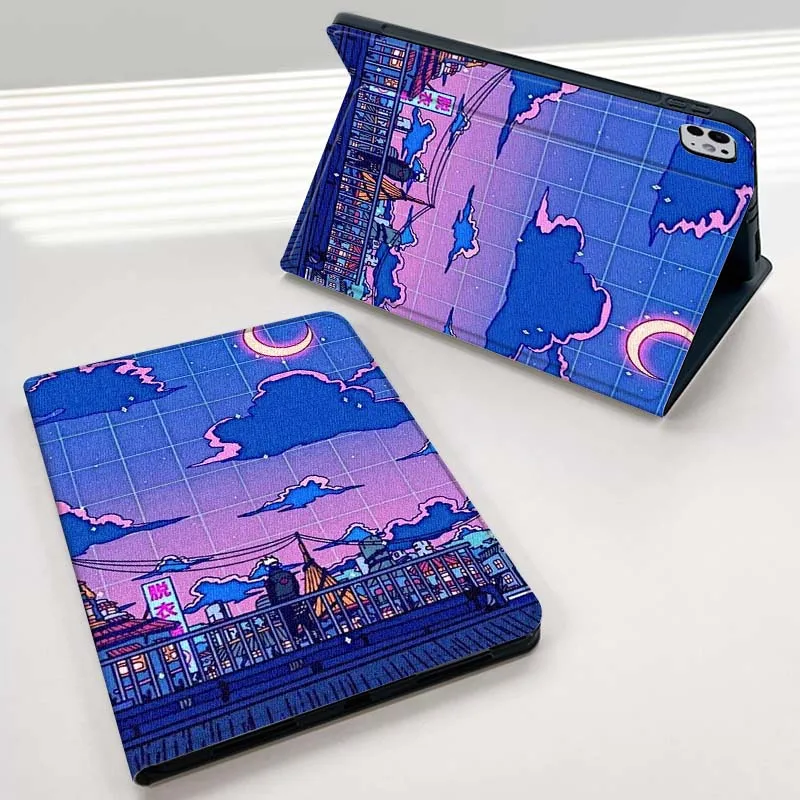Anime arte estético para iPad Pro Air 2 3 4 5 6th 7th 11th Gen 10,2 9,7 11 10,5 10,9 12,9 13 pulgadas funda para tableta - imagen 4