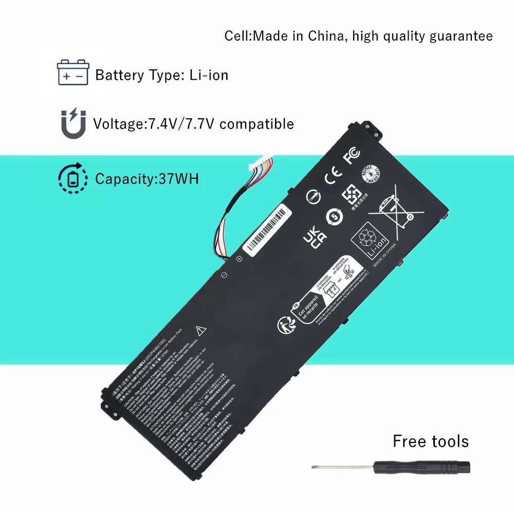 7,4 V 37Wh 2ICP4/80/104 batería del ordenador portátil para Acer Aspire ES1-523 1 A114-31 3 A314-31 A315-21 A315-51 A114-31-C4ZV AP16M5J - imagen 3