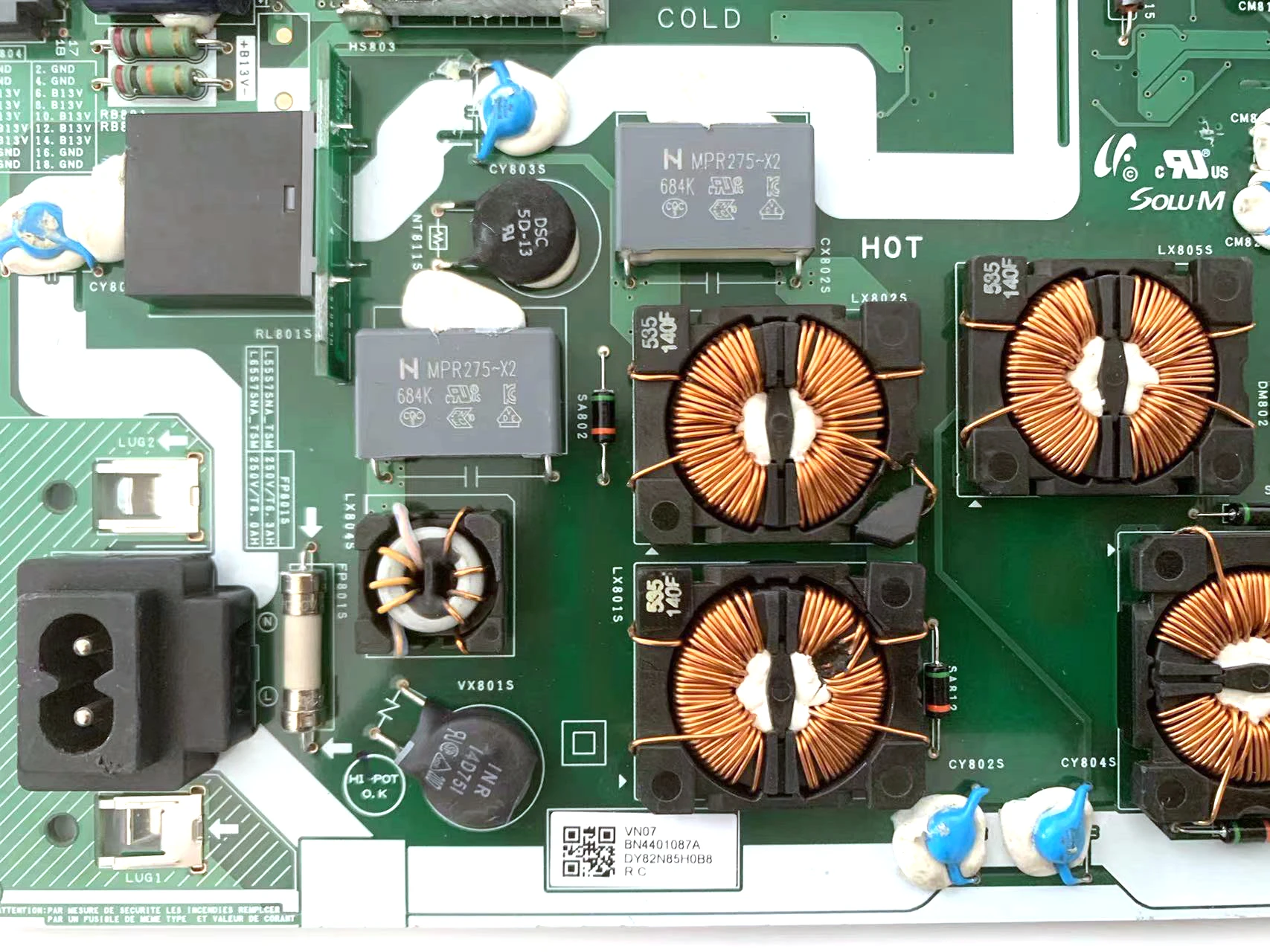 La placa de alimentación BN44-01087A L55S7SNA_TSM es para TV QE55Q700TATXXC QE55Q700TATXXH QE55Q700TAUXRU QE55Q700TAUXUA QE55Q700TATXTK - imagen 2