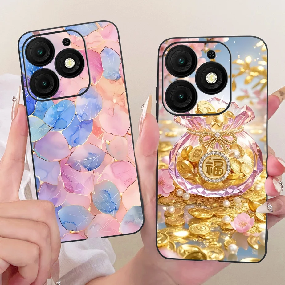 Para Itel A50 A50C 4G funda de lujo con lazo flores cubierta pintada funda de teléfono de silicona suave para Itel A50C A 50 C ItelA50 ItelA50C Fundas - imagen 3