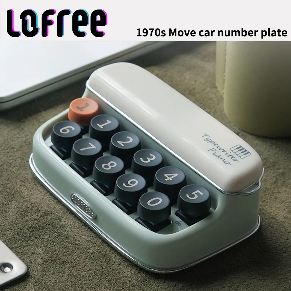 Lofree 1970s mover el número de teléfono del coche Botones mecánicos Miss Placa de número de estacionamiento temporal mover el coche decorar adornos musicales