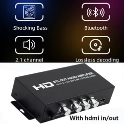 Amplificador de audio 2.1 Clase D 240 W con subwoofer HDMI