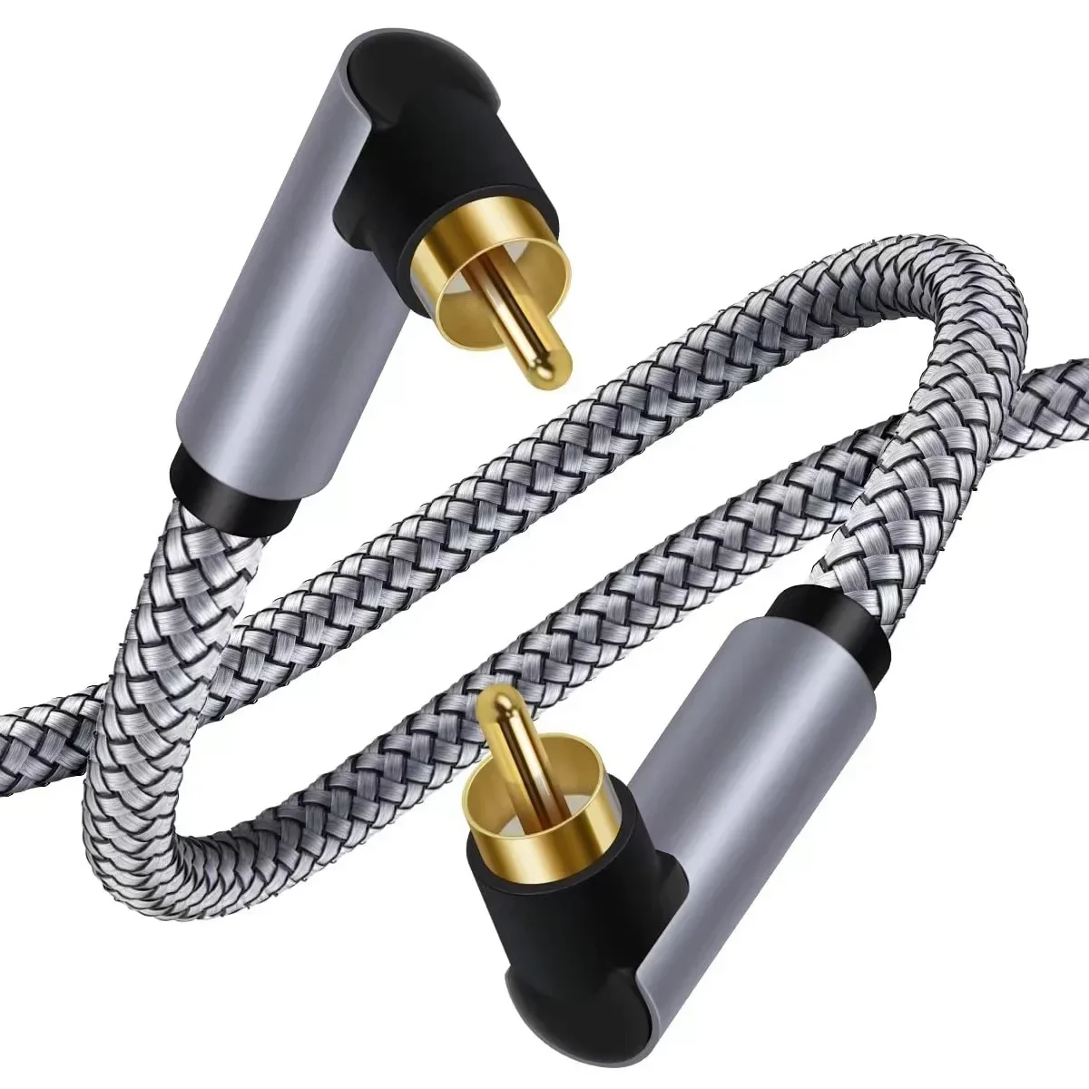 Cable de Audio HIFI chapado en oro de 90 grados, amplificador Coaxial Digital RCA a RCA macho, Cable SPDIF para cine en casa, accesorios HDTV - imagen 3