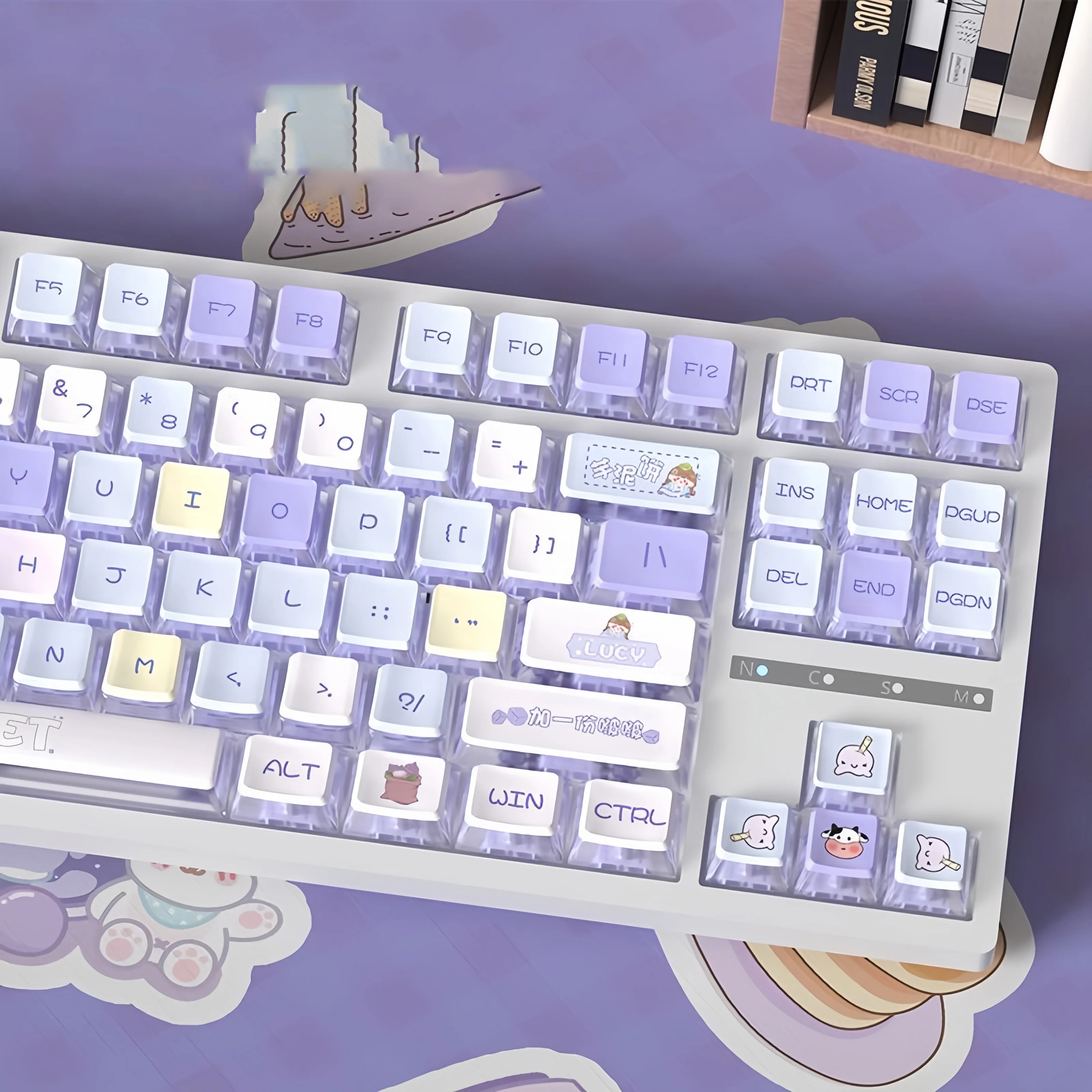 Teclas translúcidas con temática de refresco y menta, 130 teclas, tinte Sub personalizado, teclas de PC PBT para teclados de interruptores Cherry Gateron MX - imagen 3