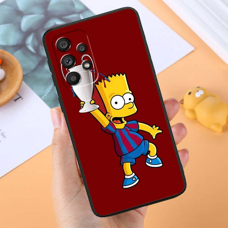 Dibujos Animados populares de Los Simpsons para Samsung, A53, A52, A33, A32, A51, A71, A21S, A13, A73, A55, A22, A23, A35, A72, A54, A12, 5G, parte trasera negra - imagen 3