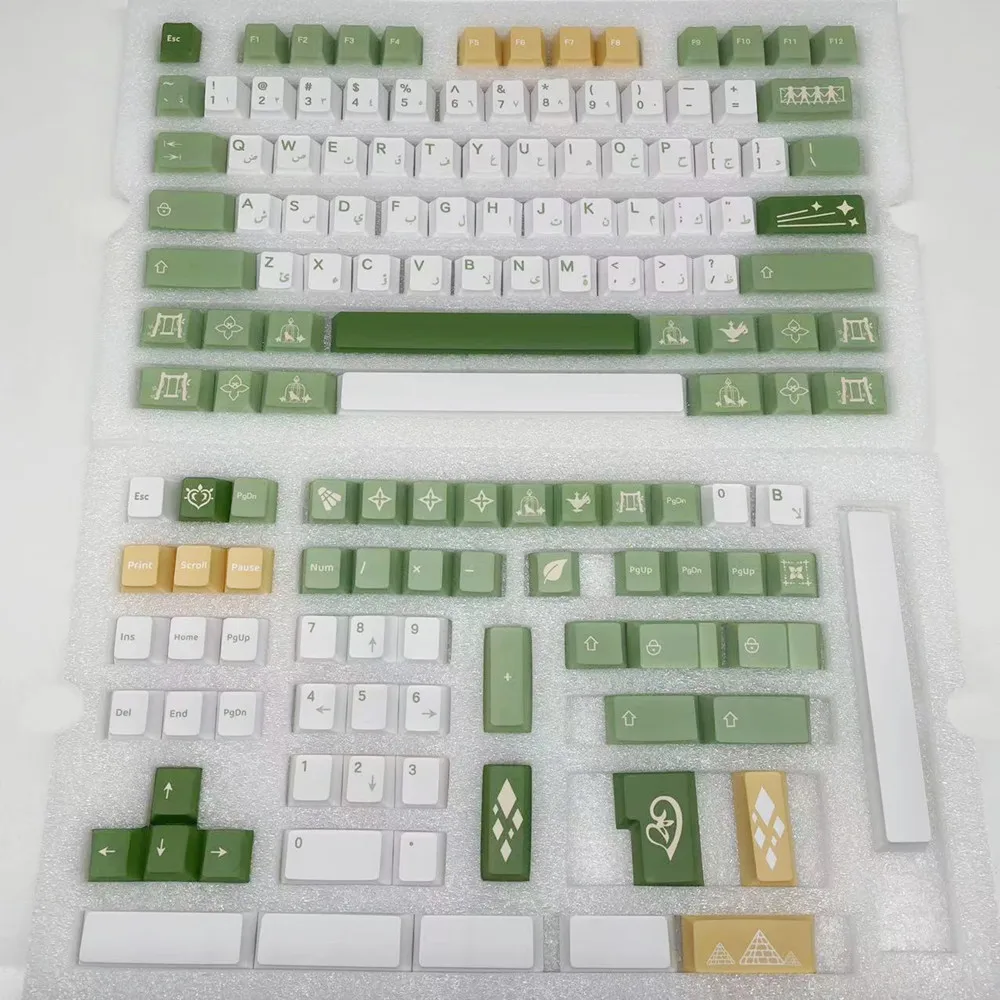 140 teclas hierba verde leche Nassida Keycap diseño personalizado perfil de cereza tinte Sub para teclado GH60 GK61 64 68 75 82 84 96 104 108 - imagen 2