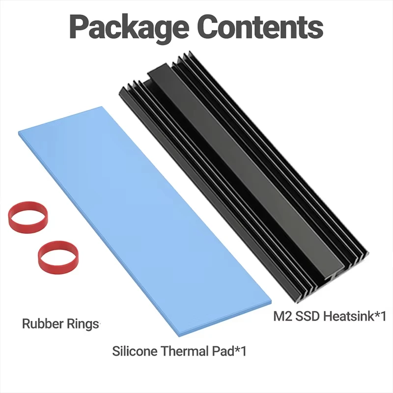 TEUCER M.2 2280 Cooler M2 NVME NGFF SSD Unidad de estado sólido disipador de calor radiador de aluminio con almohadilla térmica de silicona para PC PS5 - imagen 5