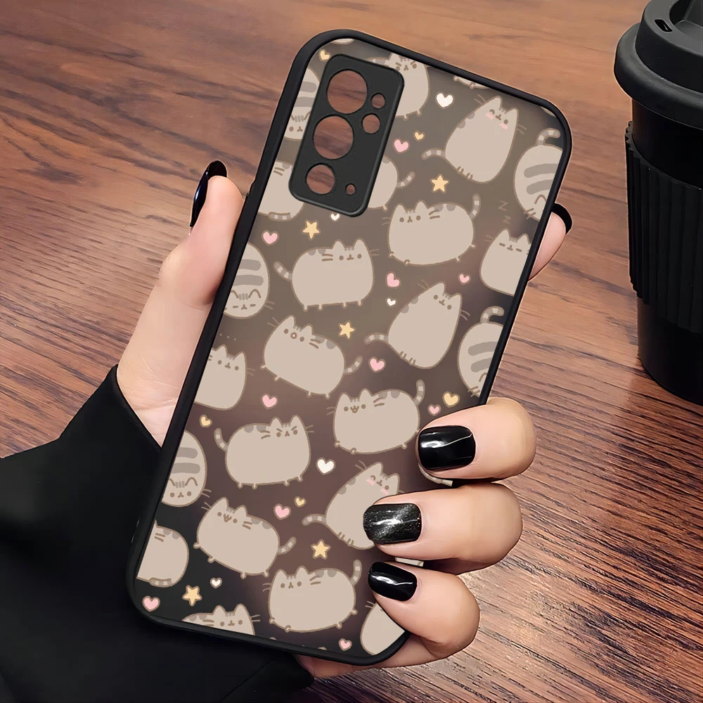 Donuts dos desenhos animados pusheen gato caso de telefone para samsung s24 s23 s22 s21 s20 s10 note20 10 plus ultra lite 5g fosco transparente capa - imagen 4
