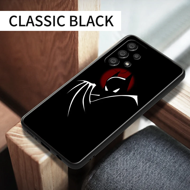 Superhéroe negro Batman para Samsung A55 A35 A25 A15 A14 A73 A53 A13 A05S A03S A02S A71 A52 A32 funda de teléfono suave negra - imagen 5