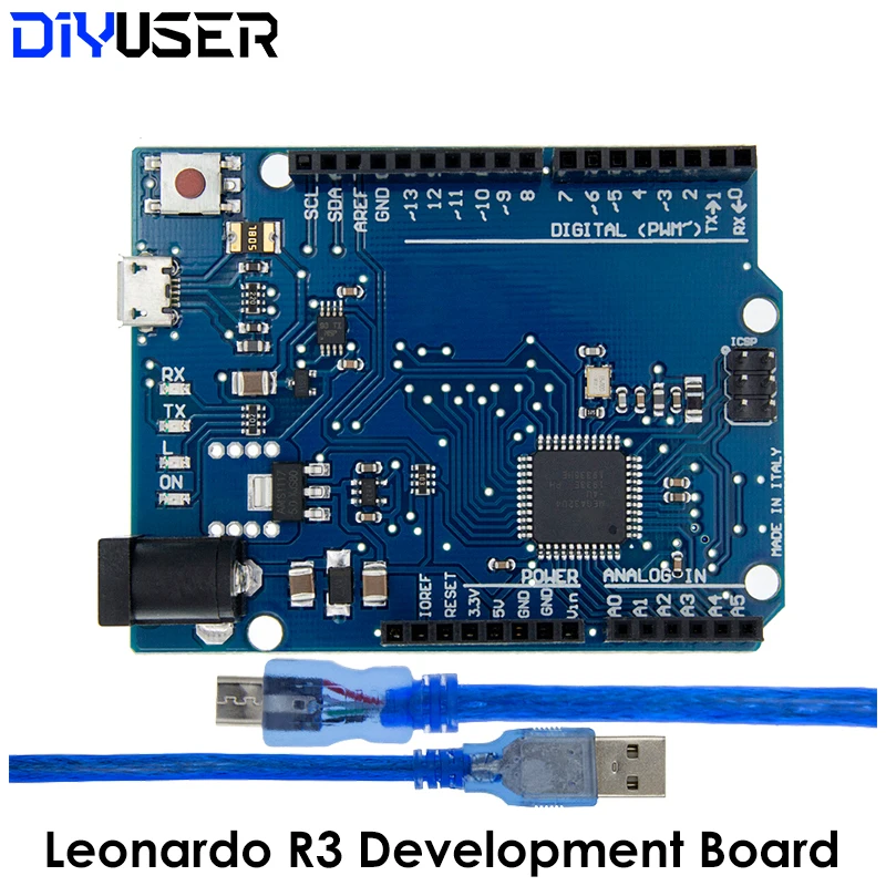 Placa de desarrollo Leonardo R3/placa Leonardo R3 con cable USB de 30 cm ATMEGA32U4 para Arduino
