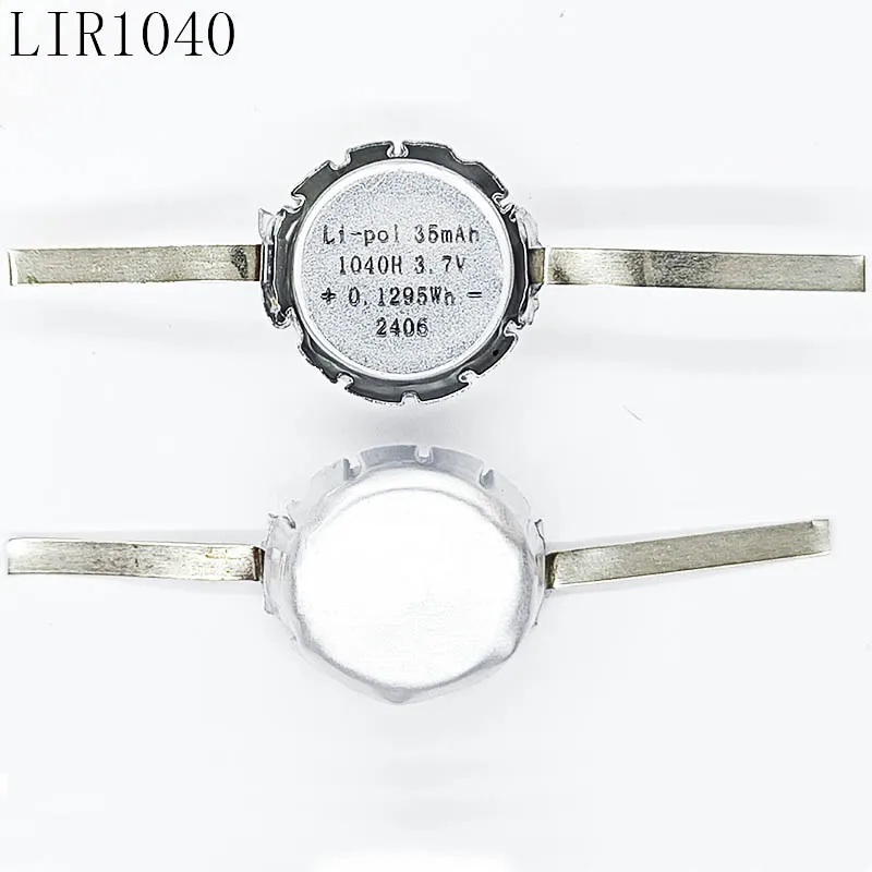10 Uds LIR1040 30mah botón recargable batería suave 3,7 v 3,6 v 4,2 v para auriculares Bluetooth