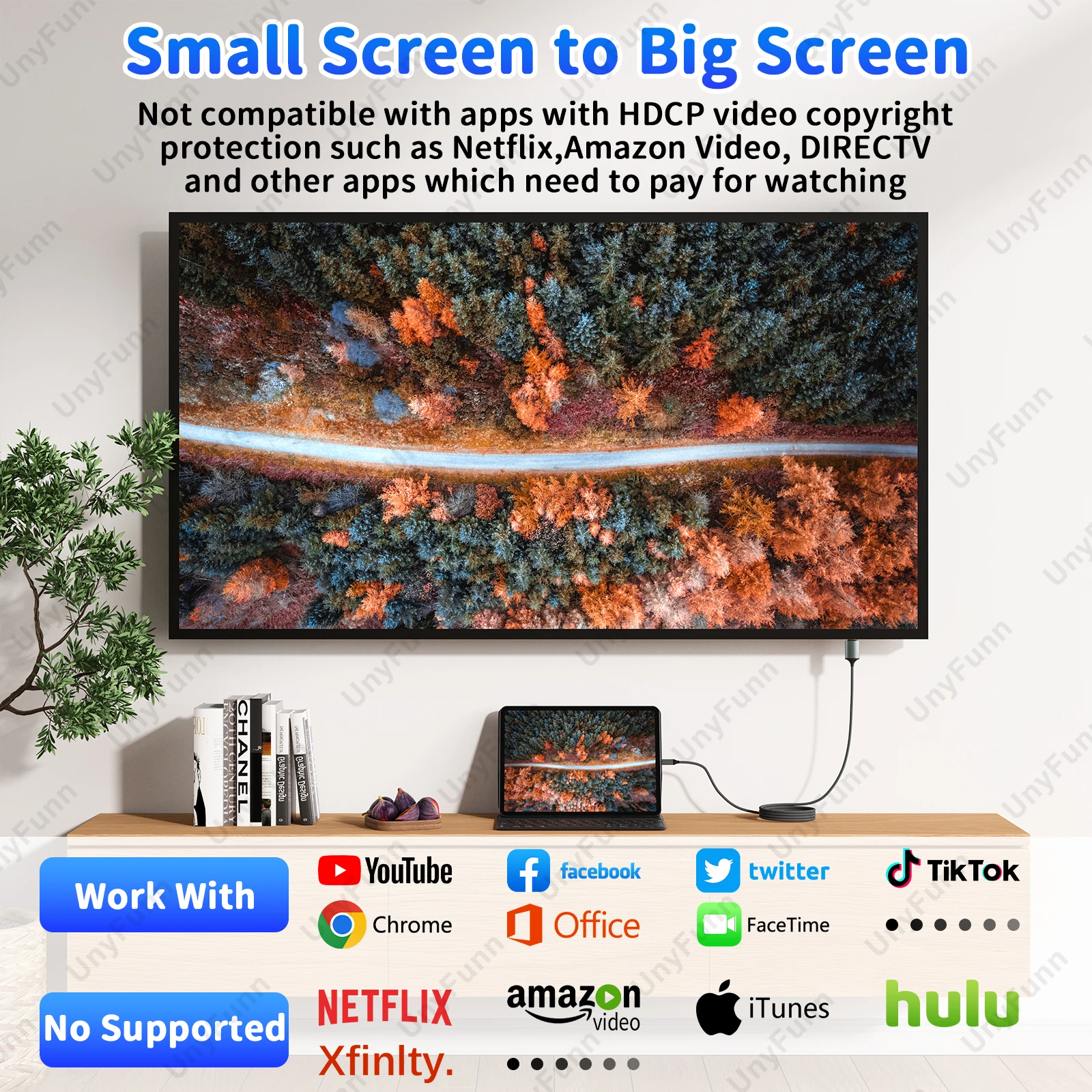 Cable HDTV para iPhone a TV, conector adaptador de iluminación a HDTV para iPhone14, 13, 12, 11 salidas de TV con pantalla HD 1080P de 6,56 pies - imagen 5