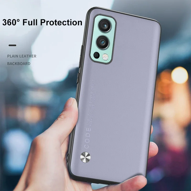 Funda de teléfono de cuero de lujo para OnePlus Nord 2 5G Nord2, funda trasera de silicona mate, funda de protección completa para One Plus Nord 2 Coque - imagen 4