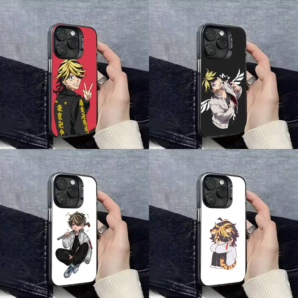 Kazutora Hanemiya T-Tokyo R-Revengers Funda de teléfono para iPhone 15,17,11,14,13,16,12,E,Max,Plus,Air,Pro,Mini cubierta negra mate
