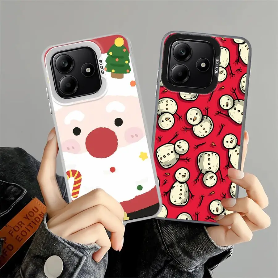 Funda trasera de teléfono para Xiaomi Redmi Note 10s 12s 13 12 11 14 Pro Plus 11s 10Lite 9s dibujos animados de Papá Noel