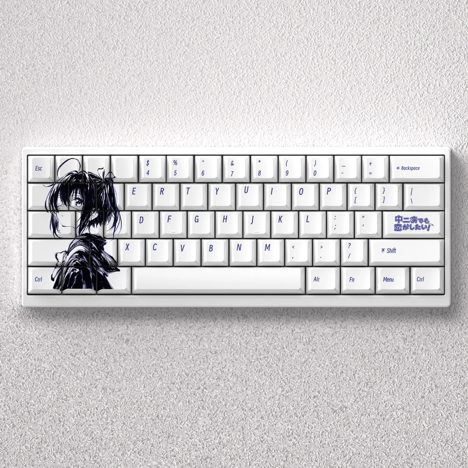 Teclas de 73 teclas Rikka Takanashi Anime PBT sublimación de tinte cereza para teclado mecánico 61 65 68 Akko Fun60pro Anne Pro 2 GK61 - imagen 3