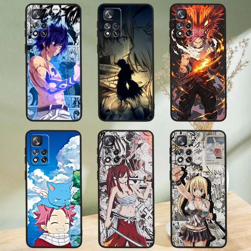 Funda de Anime Fairy Tail para Xiaomi Redmi Note 11T 11 11S 11SE 10 10T 10S 9S 9 9T 8T 8 7 6 Lite Pro Plus Max