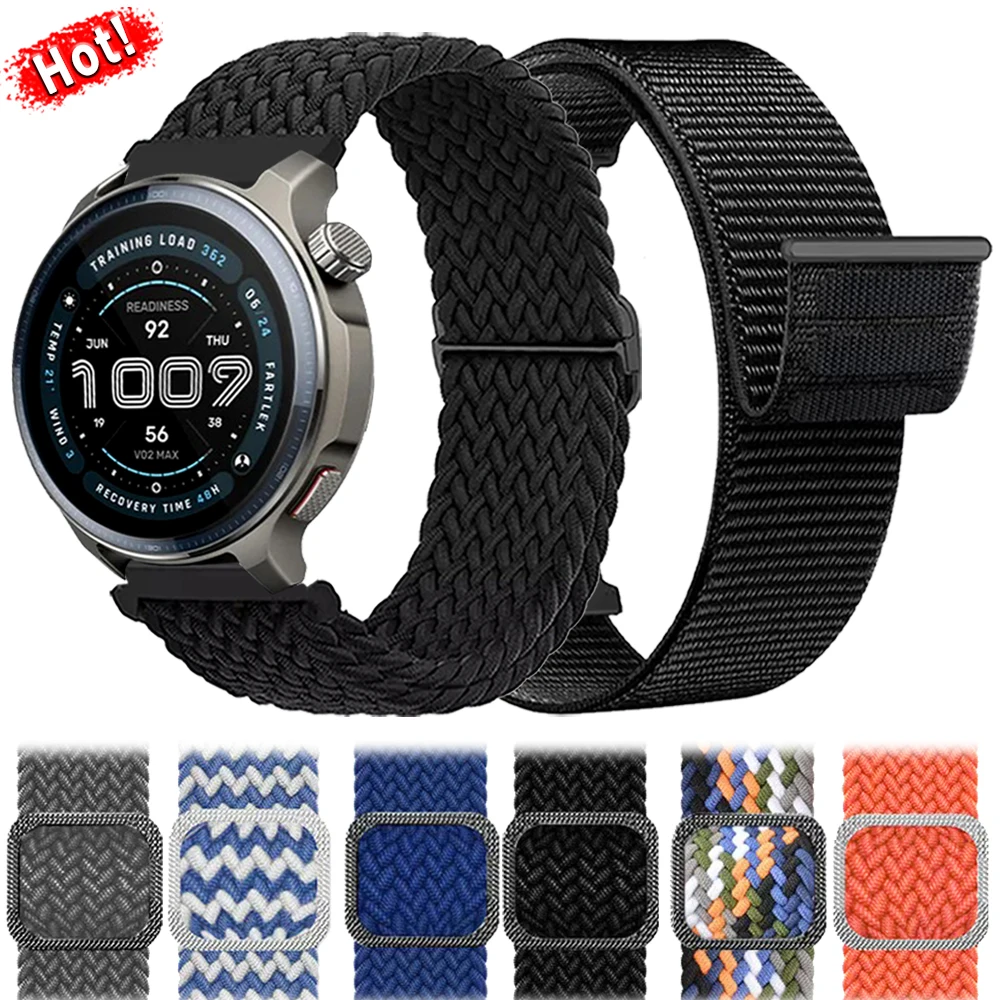 Correa tejida de nailon de 20mm y 22mm para pulsera deportiva AMAZFIT BIP 6 5 Active 2 para Amazfit BALANCE 2 GTS 4 mini/GTR 4 3 2e, correa de repuesto
