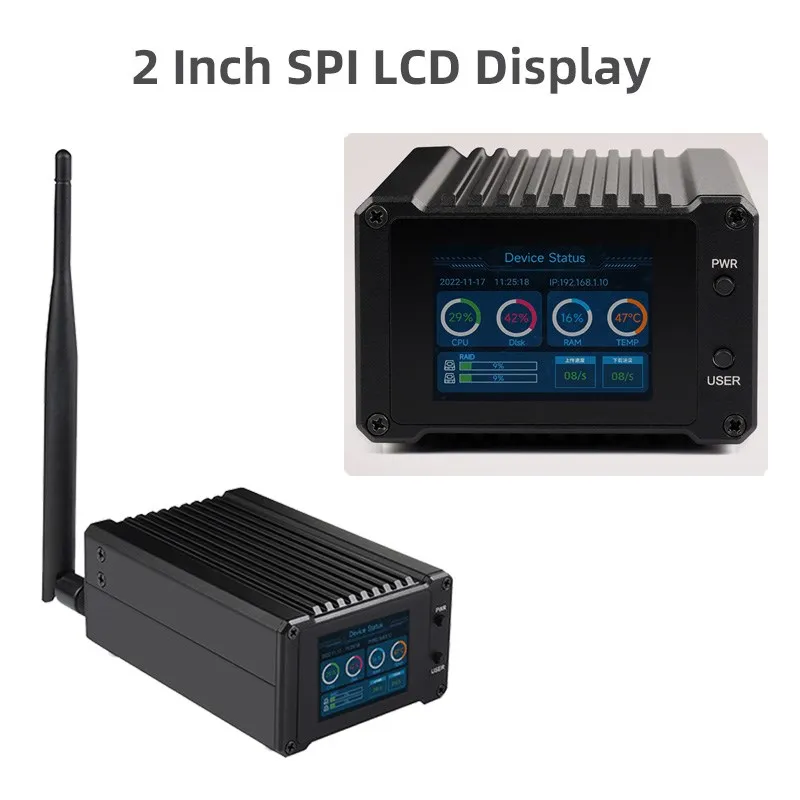 Raspberry Pi CM4 módulo informático NAS, servidor de almacenamiento de red doméstica, interfaz Dual SATA, LCD de 2 pulgadas - imagen 2