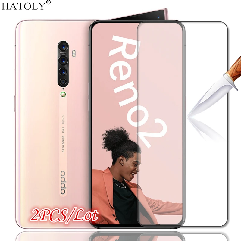 Película protectora de vidrio templado para Oppo Reno 2 HD, Protector de pantalla de teléfono, 2 piezas, Reno 2 - imagen 2