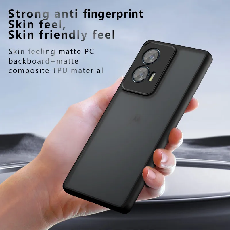 Para Motorola MOTO Edge 50 Fusion mate funda ELVEV sensación de piel PC dura + carcasa trasera protectora de TPU - imagen 5