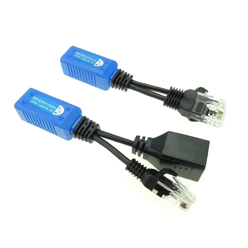 1 par de cables uPOE combinadores divisores RJ45, dos cámaras POE, utiliza un cable de red, conectores de Cable adaptador POE, Cable de alimentación pasivo - imagen 4