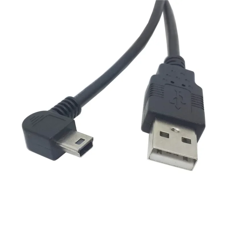 Codo de 90 grados Mini línea de datos USB arriba y abajo codo izquierdo y derecho puerto T V3 Mini Miniusb Cable de carga - imagen 2