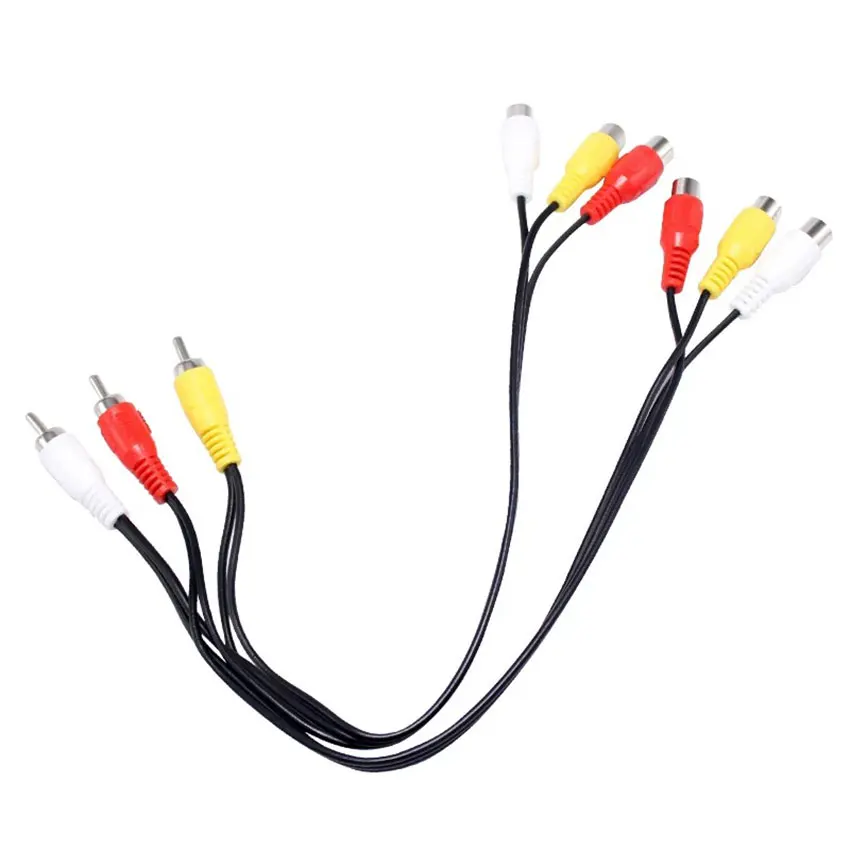 1,5 M 3 RCA macho a 3 RCA macho hembra conector compuesto Audio Video AV Cable de extensión Cables de enchufe - imagen 4