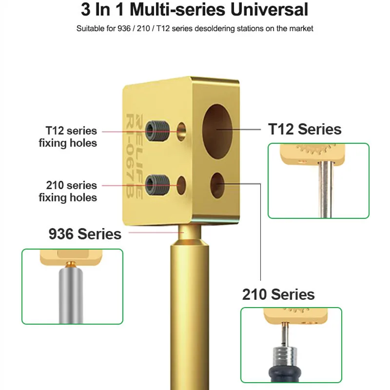 RELIFE RL-067B Mesa de planchar pequeña multifuncional 3 en 1 para teléfono 936/T12/210 A9-A18 Pro Nano Estación de soldadura de calentamiento rápido - imagen 5