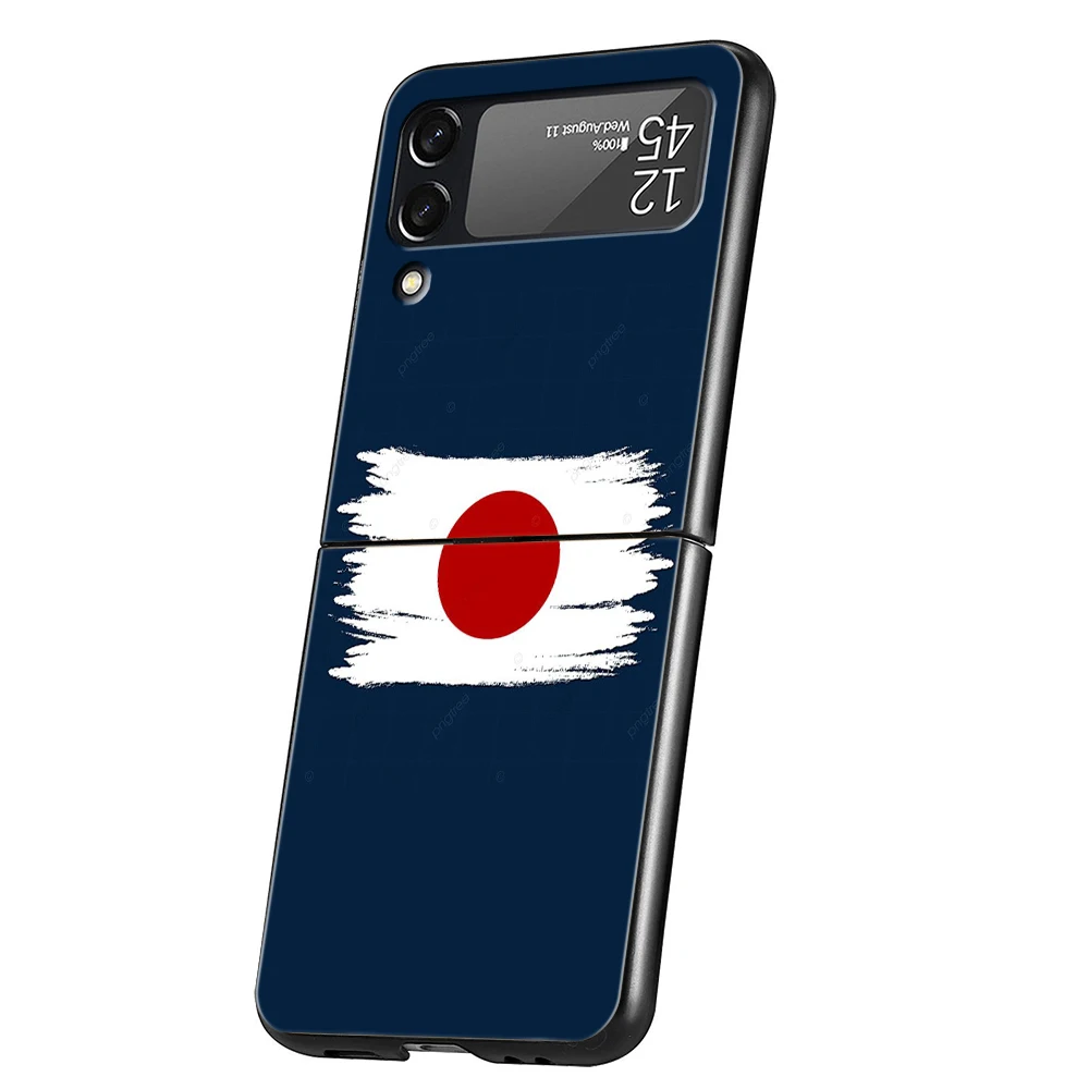 Funda de teléfono con bandera japonesa para Samsung Galaxy Z Flip 3 4 5 6 7 PC plegable negro duro para Samsung Z Flip3 Flip4 Flip5 - imagen 2