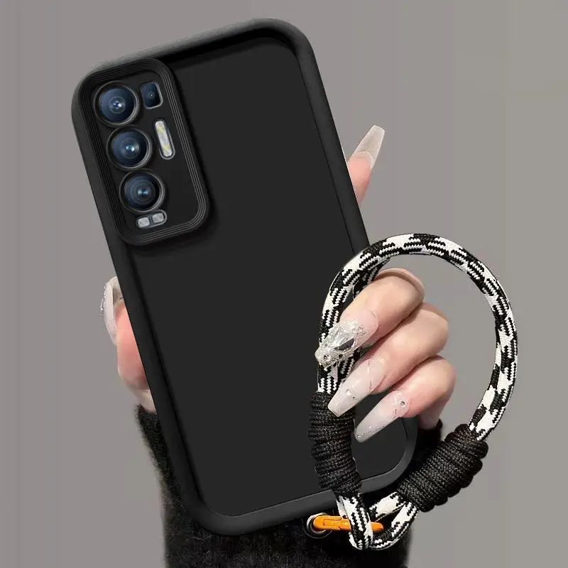 Para Oppo Find X3 Neo funda OPPO Find X3Neo funda de teléfono CPH2207 FIND X3 NEO cubierta de parachoques silicona suave Anti pérdida cuerda colgante - imagen 4