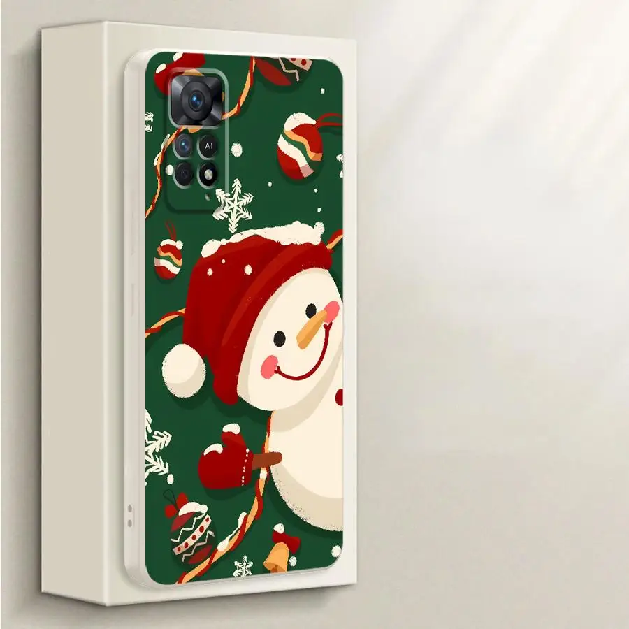 Funda de teléfono para Samsung Galaxy A34 A22 A52 A35 A36 A26 A24 A15 A16 A11 A12 A51 A13 A14 funda suave Claus Elk muñeco de nieve Navidad - imagen 5