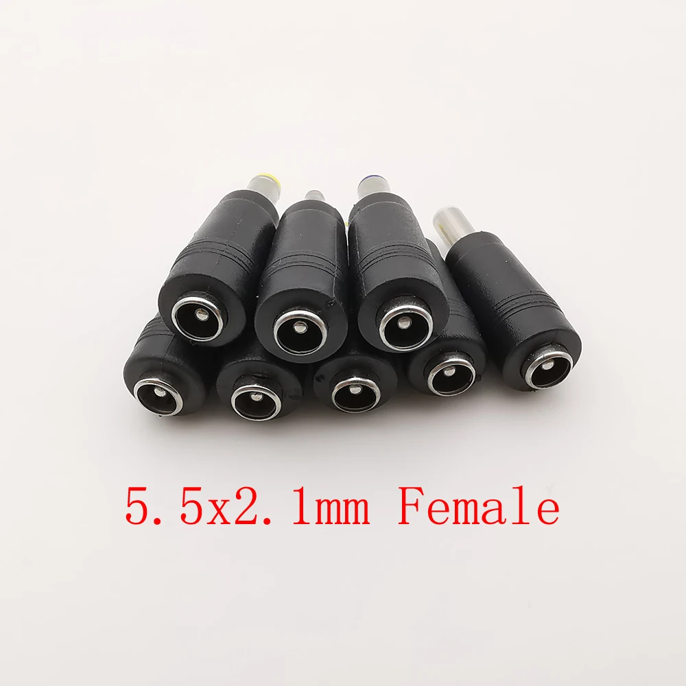 8 unids/set AC DC 5,5x2,1mm conectores hembra a 6,0x4,0/6,3x3,0/5,5x2,5/5,5x1,7/4,8x1,7/4.0x1,7/3,5x1,35mm adaptador de enchufe - imagen 4