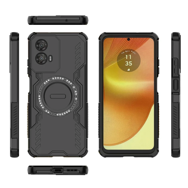 Para cubierta Motorola Moto G34 funda Moto G34 Capas nuevo teléfono a prueba de golpes parachoques trasero atracción magnética Adsorción Fundas Moto G34 - imagen 4