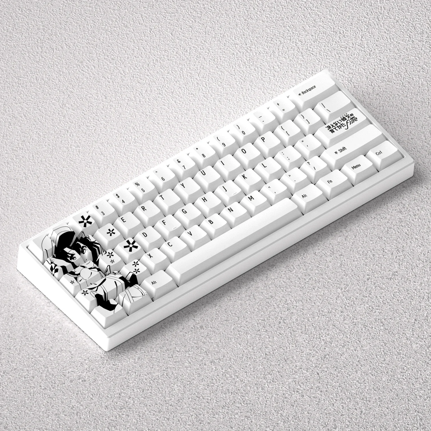 Teclas de 73 teclas Katou Megumi Anime PBT sublimación de tinte cereza para teclado mecánico de diseño 60 65 68 Anne Pro 2 Akko Fun60 Pro - imagen 3