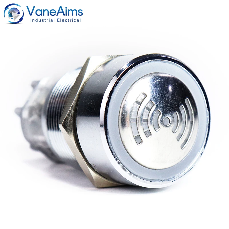 Zumbador de Flash LED de 16/19/22mm, 12V, 24V, 220V, alarma de sonido intermitente, lámpara de señal, Flash, zumbador de metal, resistente al agua IP65 - imagen 3