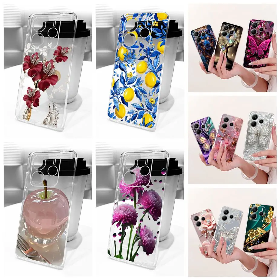 Para Xiaomi Redmi Note 14 4G funda Note14 5G funda pintada de lujo funda de silicona suave para Redmi Note 14 EU Note14 carcasa europea 4G