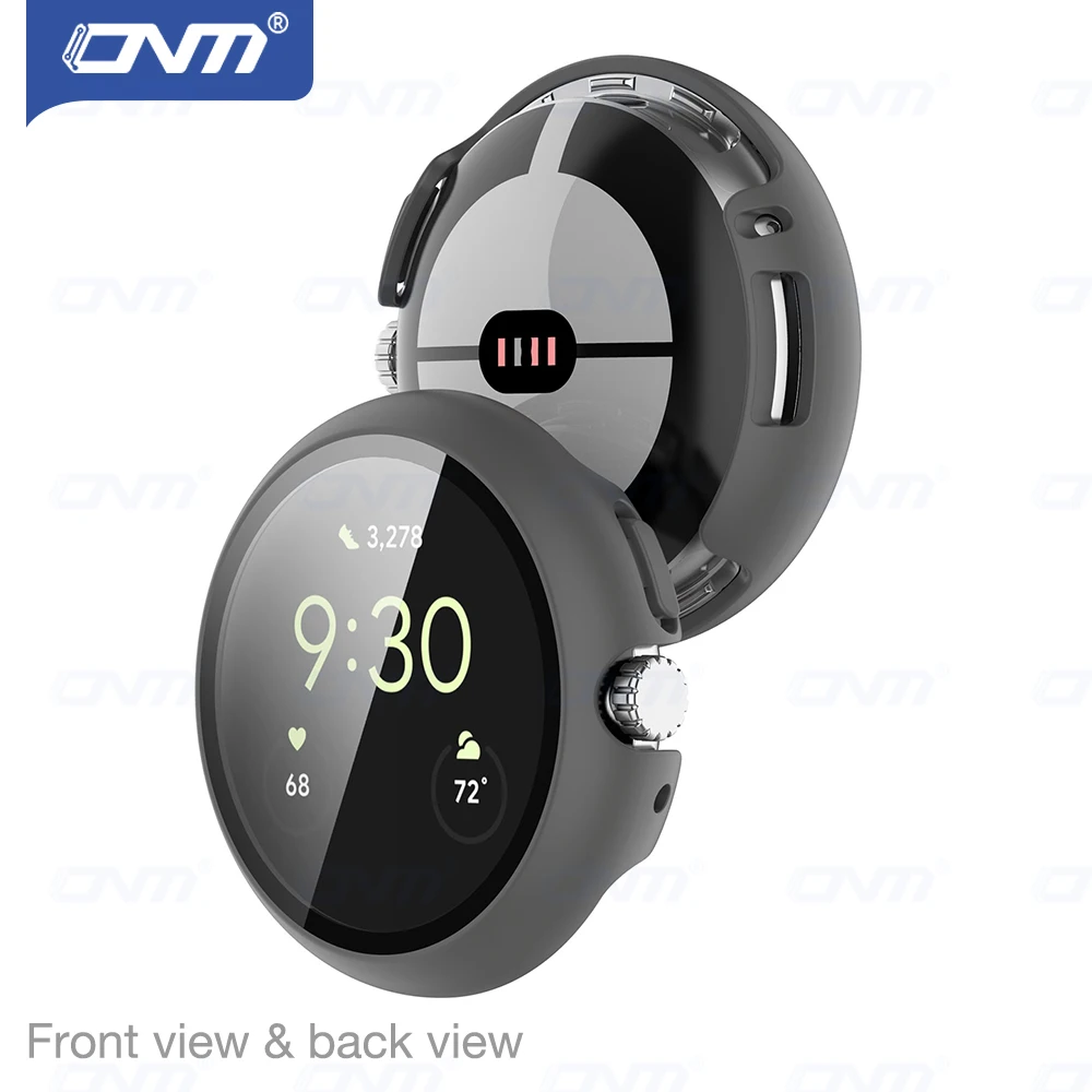 Vidrio + funda para Google Pixel Watch 2, Protector de pantalla de vidrio templado y parachoques protector de PC duro para accesorios de cubierta Pixel Watch2 - imagen 2
