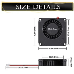 GDSTIME Ventilador 40x40x10mm 12V Doble Bola Impresora 3D Turbo DC
