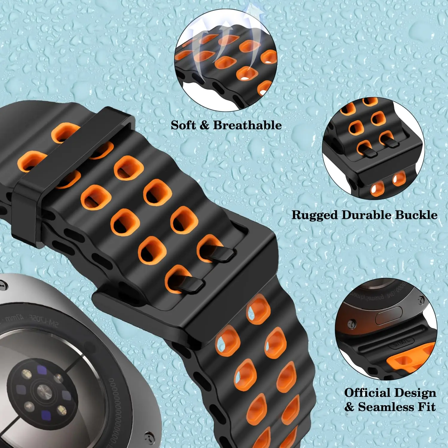 Correa de reloj para Samsung Galaxy Watch 7 8 Ultra, repuesto de correa de goma, pulsera para samsung galaxy watch8, accesorios - imagen 3