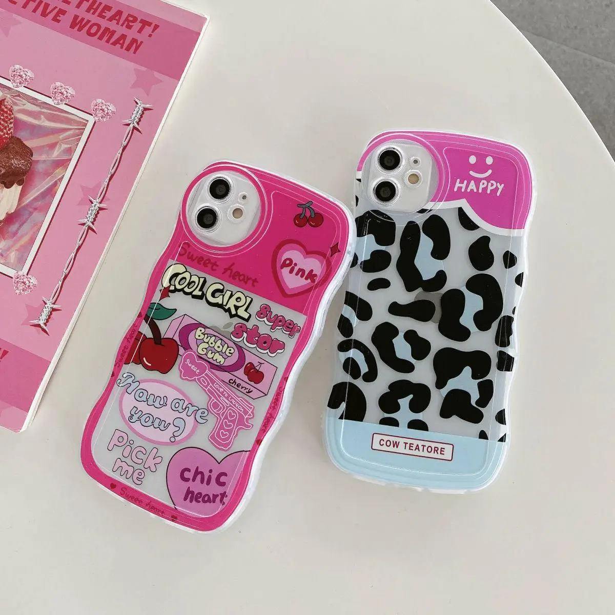Funda Cool Girl Cherry Leopard para Samsung Galaxy A02 A03 Core A03S A10S A11 A12 A13 A20S A21S A22 A30 A32 A72 A73 A7 2018