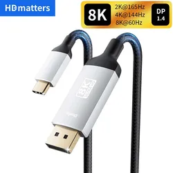 Cable USB-C a DisplayPort 4K 60Hz – 2K 144Hz Dell HP Asus