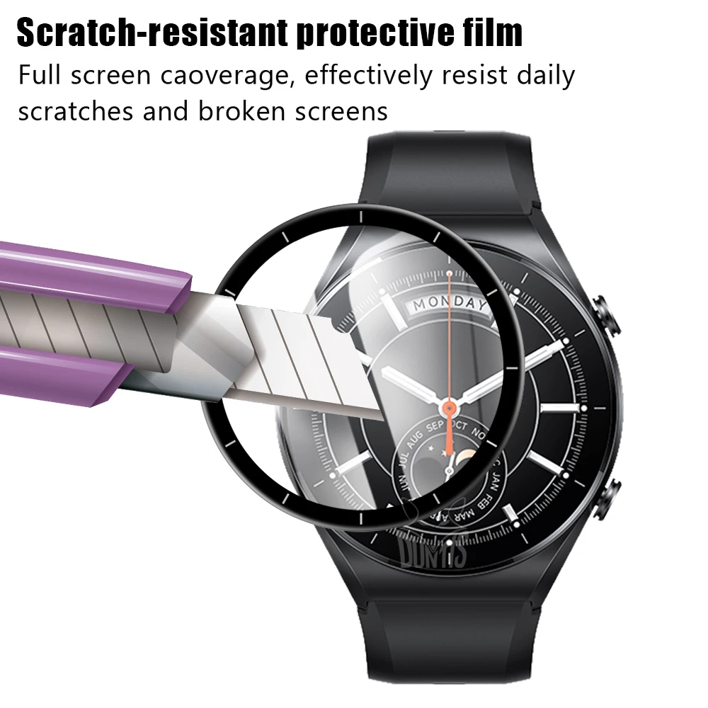 Película protectora de borde curvo 3D para Xiaomi Watch Color 2 S1 Protector de pantalla completa activo (no de vidrio) - imagen 2