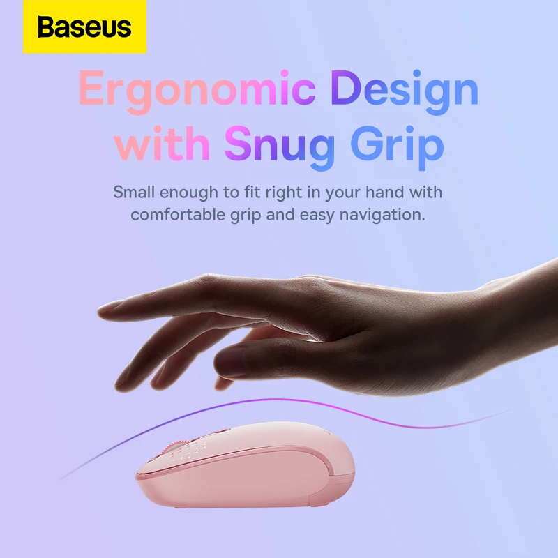 Baseus-ratón inalámbrico F01, periférico ergonómico con Bluetooth 5,0, 2,4G, para PC, MacBook, Tablet, ordenador portátil, oficina y juegos - imagen 5