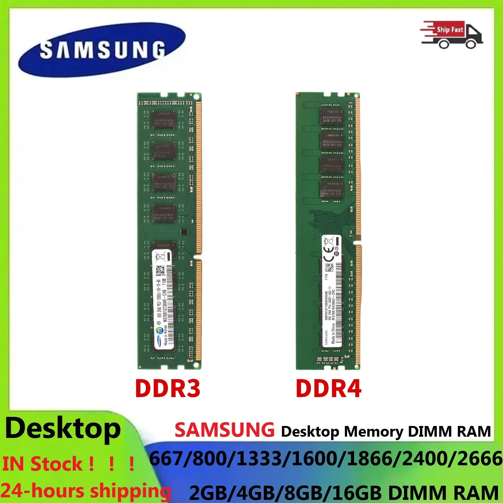 SAMSUNG Memoria Ram de escritorio DIMM DDR3 1866 1600 1333MHz DDR4 3200 2666 2400MHz Memoria 16GB 8GB 4GB 2GB Ram de PC de alto rendimiento