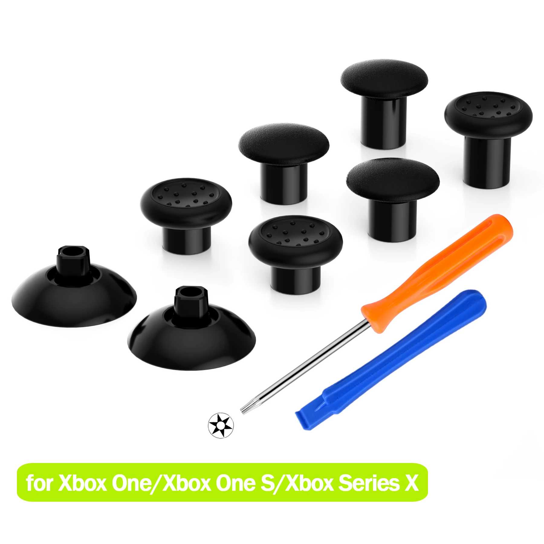 eXtremeRate Grips Joystick Thumbsticks Intercambiables para Xbox Core (Xbox Series X/S), para Xbox One S/X/Elite - Negro